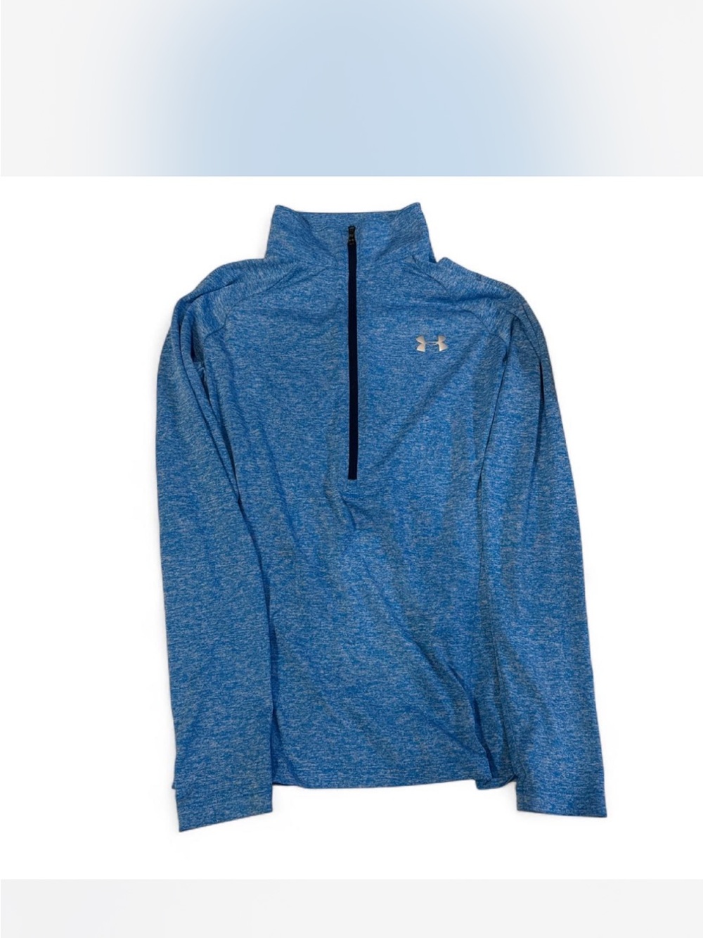 Under Armour Blue Heather Quarter-Zip Performance Top